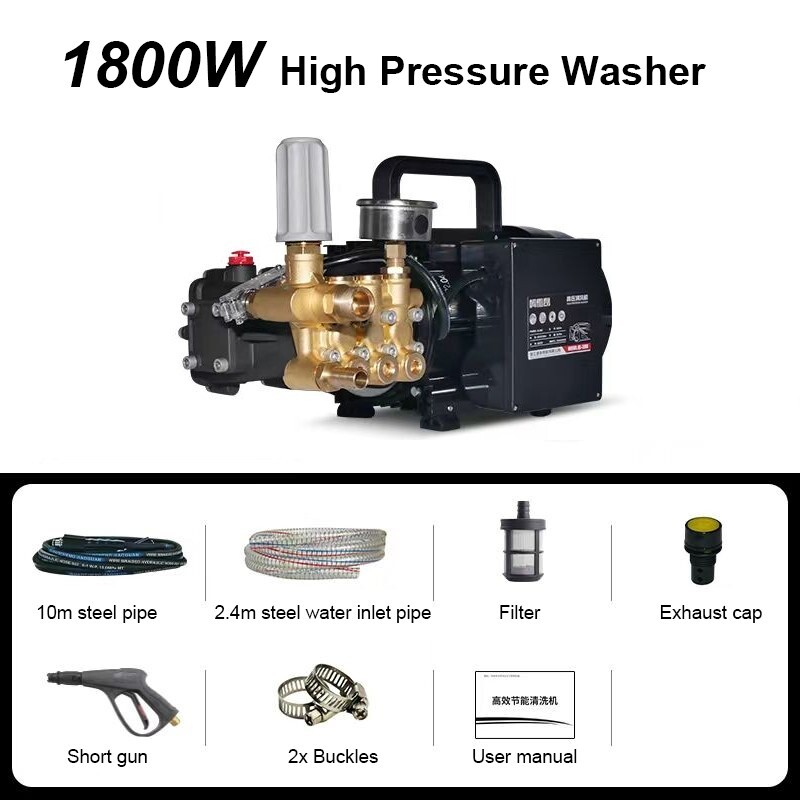 220V Copper Electric High Pressure Washer Pump Car Cleaning Machine 7Mpa 13L/min