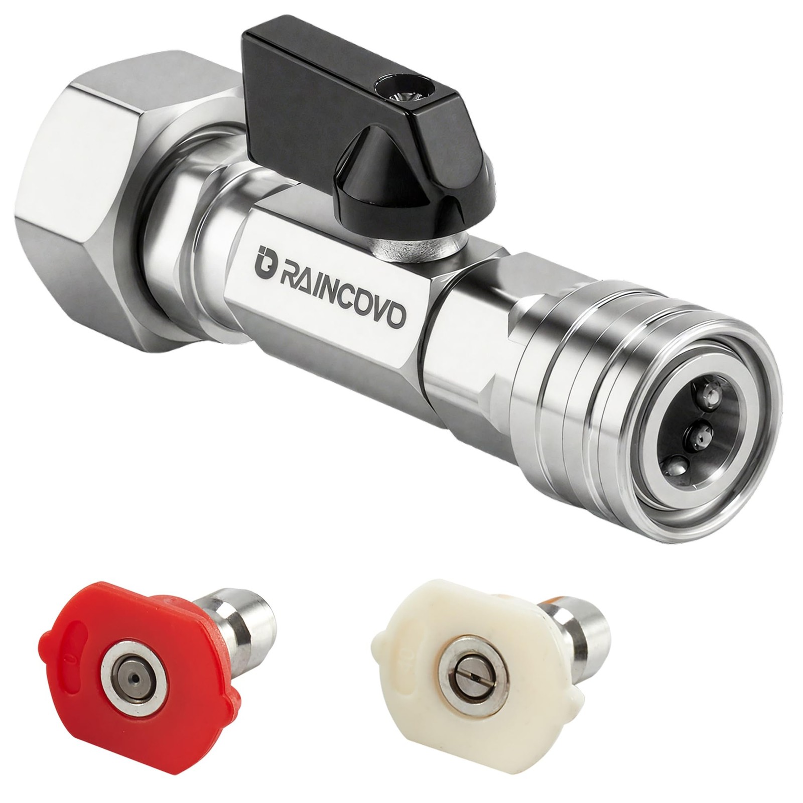 3/4 GHT Garden Hose Shut Off Valve to 1/4 Quick Connect Pressure Washer Adapter