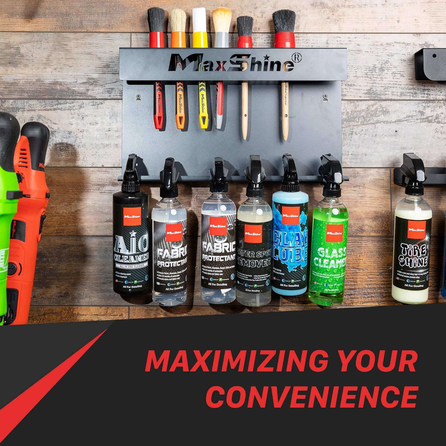 Universal Detailing Brush & Spray Bottle Holder – Car Garage & Mobile Detailing