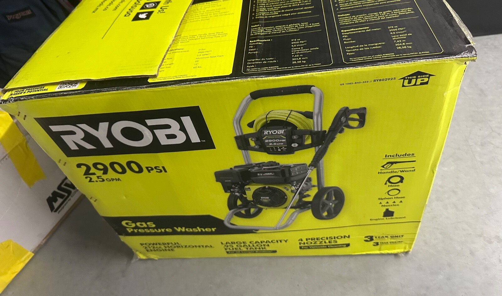 Ryobi 2500 PSI 1.2 GPM Cold Water Electric Pressure Washer RY142500