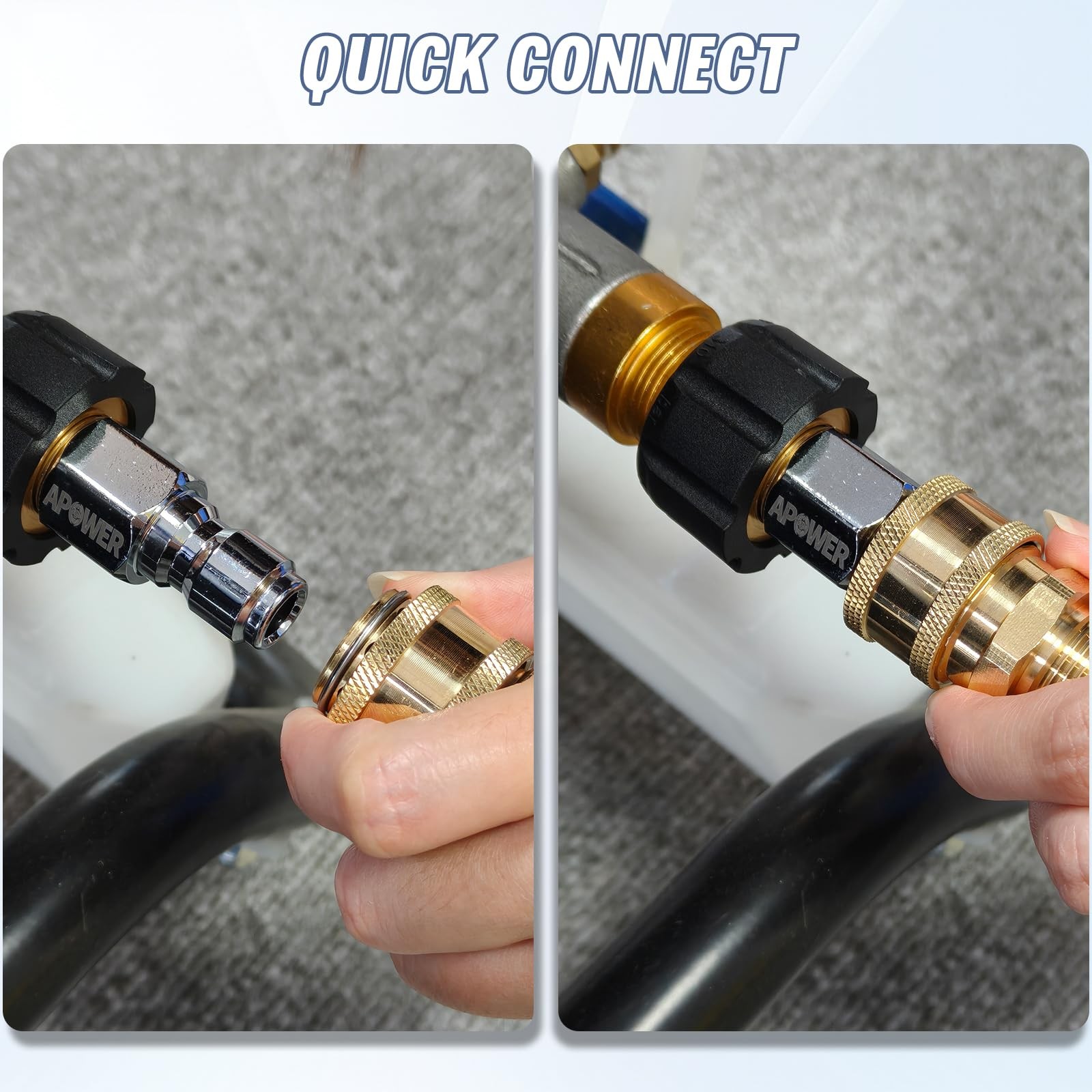 8 PCS Pressure Washer Quick Connect M2214mm To 3/8 Inch Hose Fitting Set