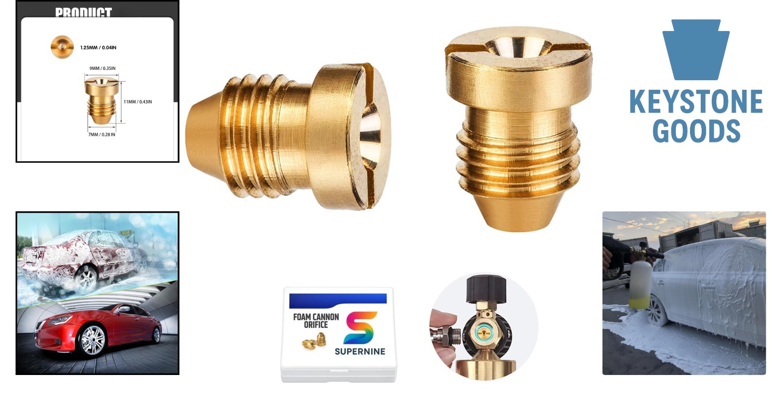 2PCS 1.25mm Foam Cannon Nozzle Tips for Car Wash & Garden Hose