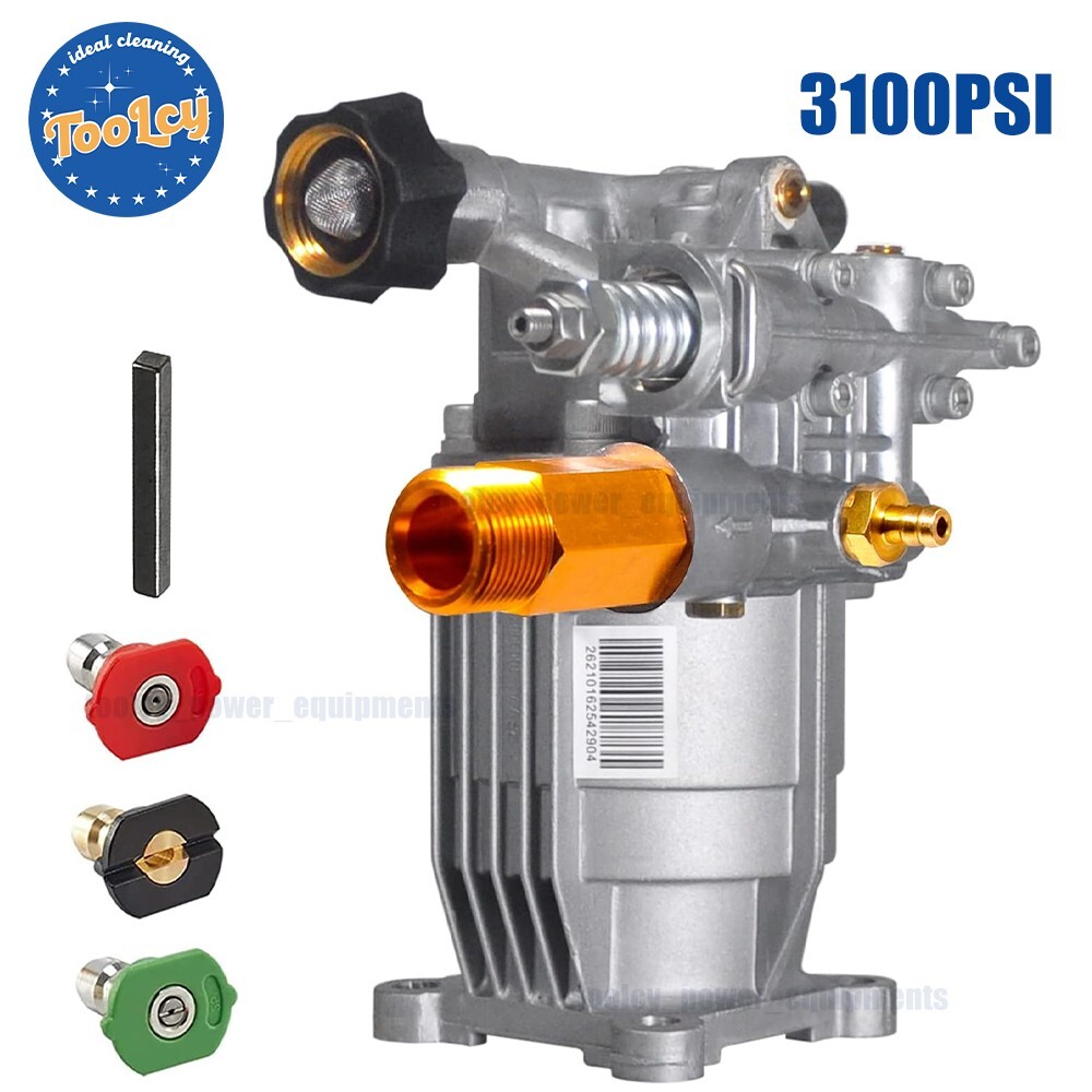 TOOLCY High Pressure Washer Pump 3100 PSI 3/4″ Shaft Horizontal 2.5 GPM