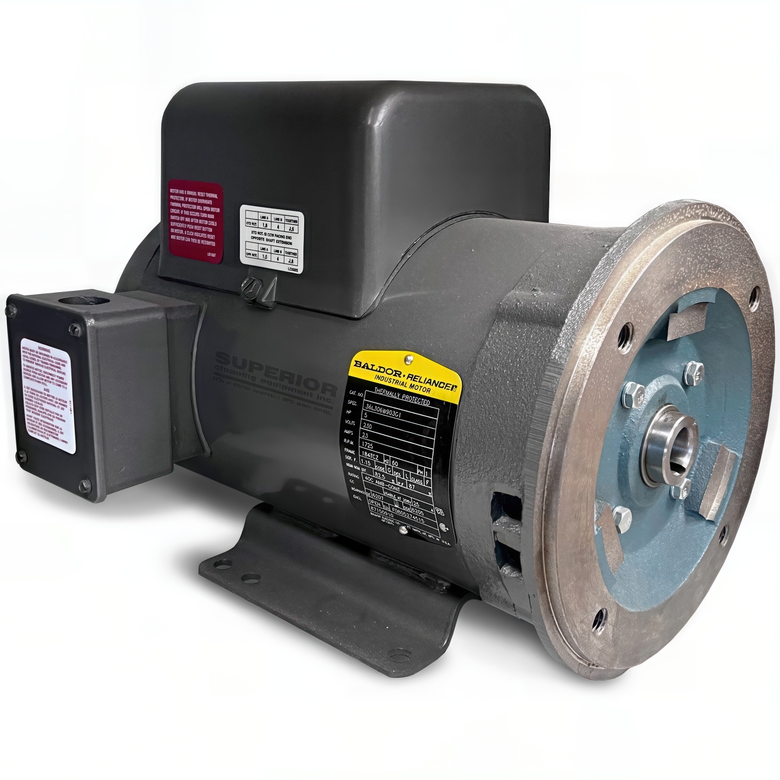 Baldor Motor 5.0 HP, 230V 1 PH, 1725 RPM, 184TCZ Frame