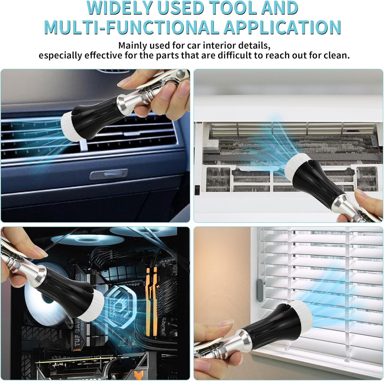 Mini Tornado Air Gun with Detachable Brush,Vortex Cleaning Gun Trumpet