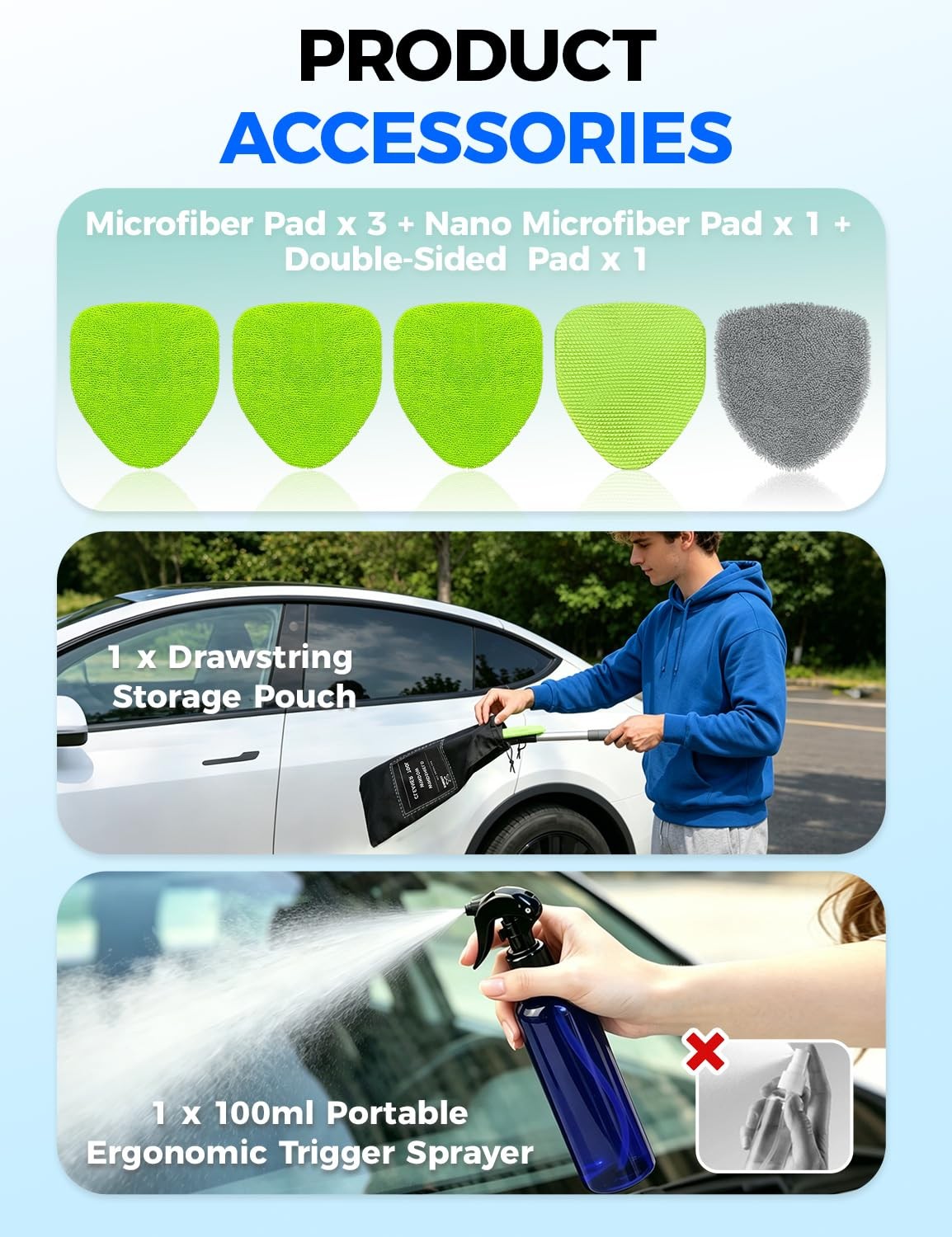 XINDELL 29-inch Windshield Cleaner Tool – Car Interior Window Cleaning Kit wi…
