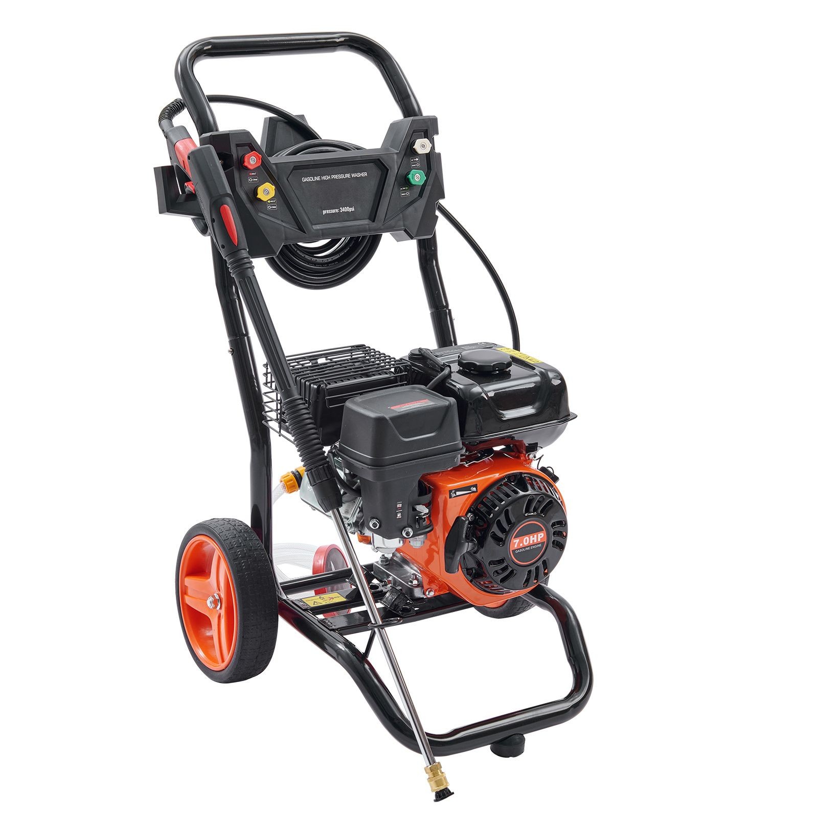 3400 PSI Gas-Powered Pressure Washer w/ 5 Nozzles and Cart