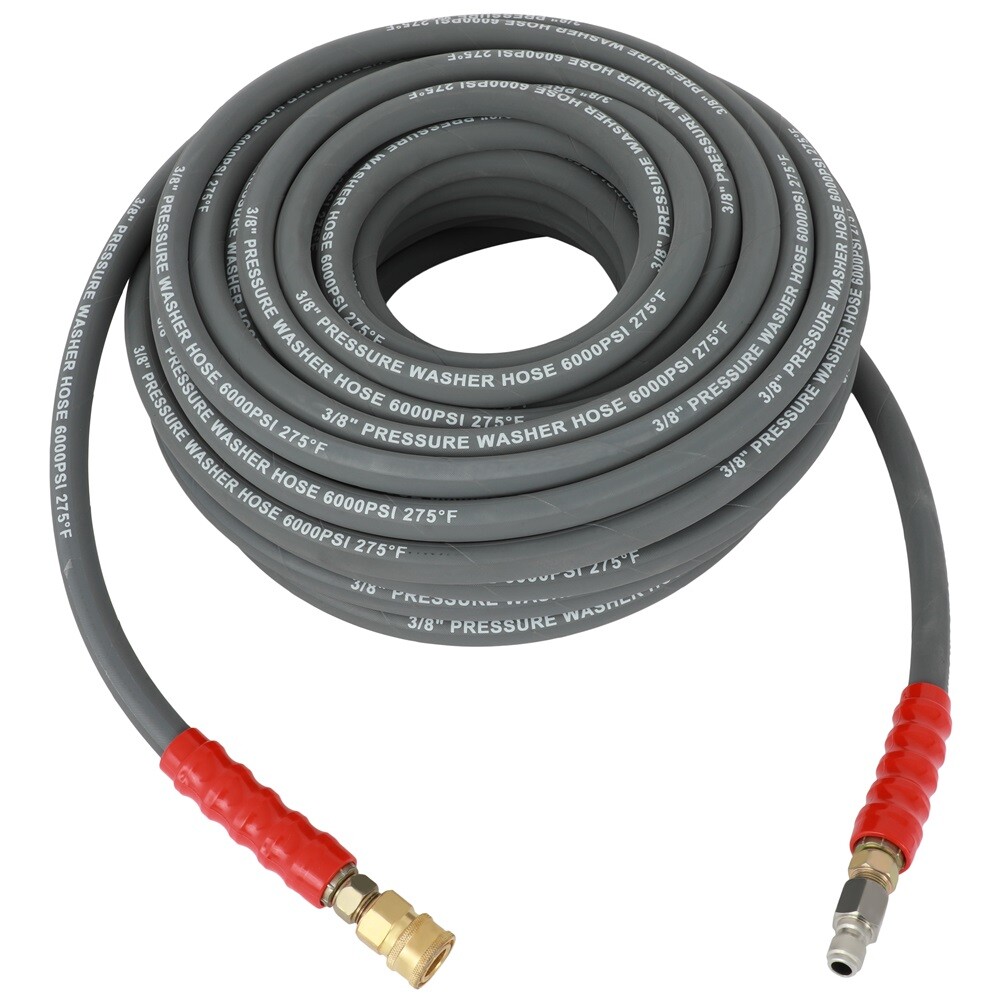 2 Wire Braid Non-Marking 6000psi Hot Water Pressure Washer Hose 3/8″ x 100ft