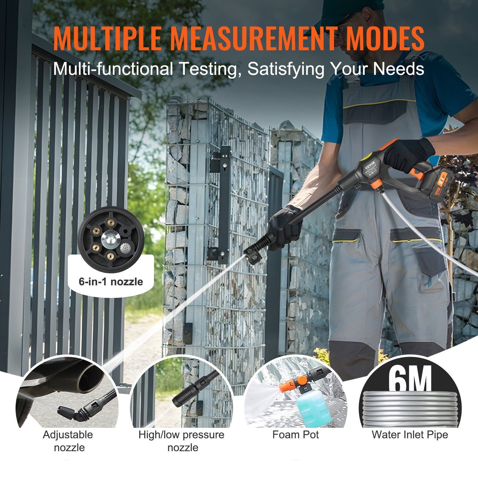652PSI 1.1GPM Battery Washer Portable Handheld High Pressure Cleaner