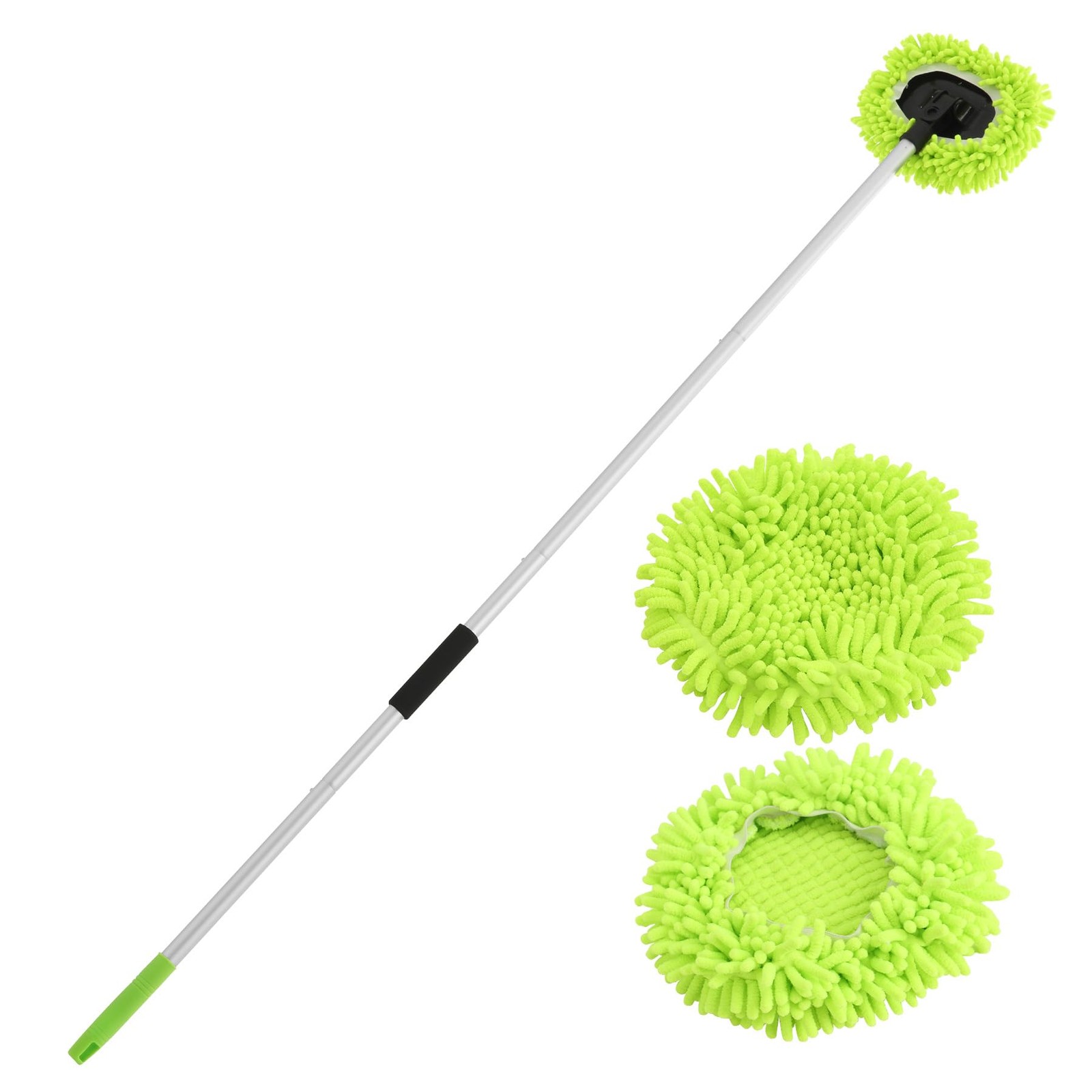 Car Wash Brush Kit Chenille Microfiber Car Wash Mop Mitt with Long Handle Scr…