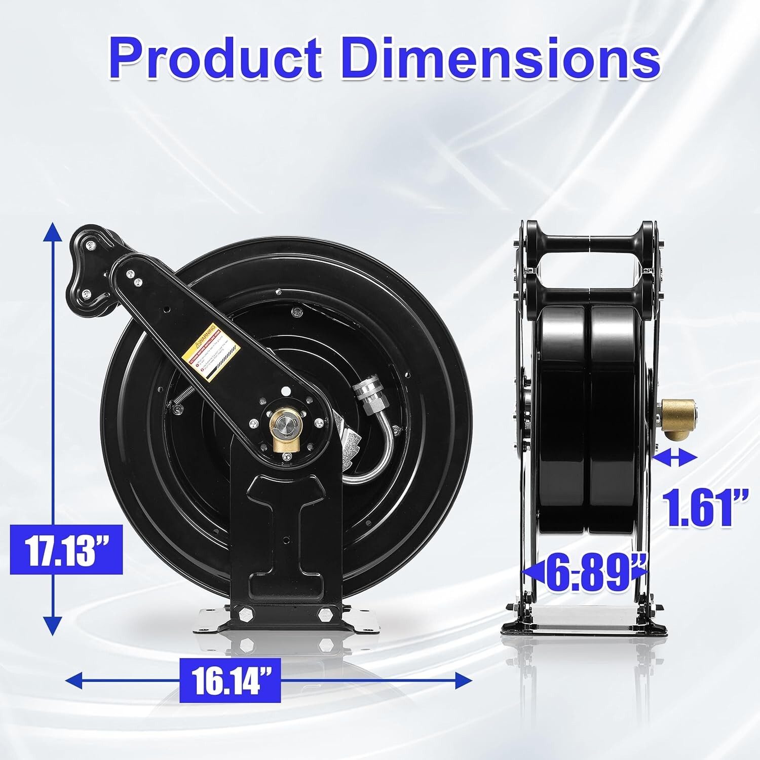 Automatic 50FT Heavy-Duty Hose Reel with 360° Inlet Joint – Perfect for Outdoors