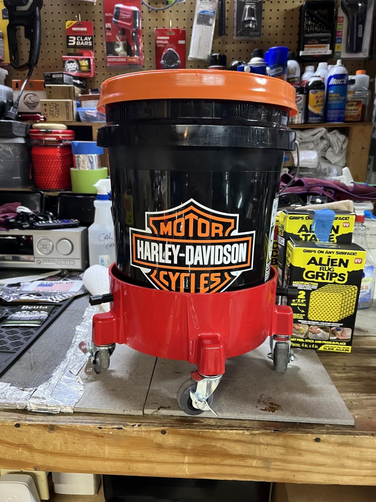 New Heavy Duty Bucket Dolly 5 Wheels 360° Rolling Cart Car Wash Garage