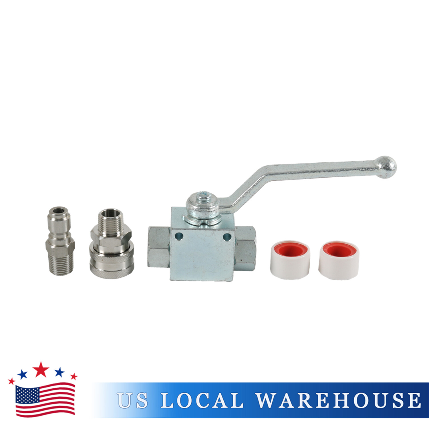 Steel High Pressure Washer Ball Valve Kit, 3/8 Inch Quick Connect 4500 PSI