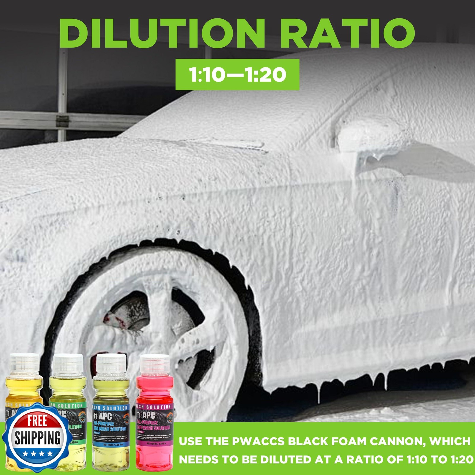 PWACCS Foam Cannon for Pressure Washer, Car Wash Kit with Soap, Snow Foam Bla