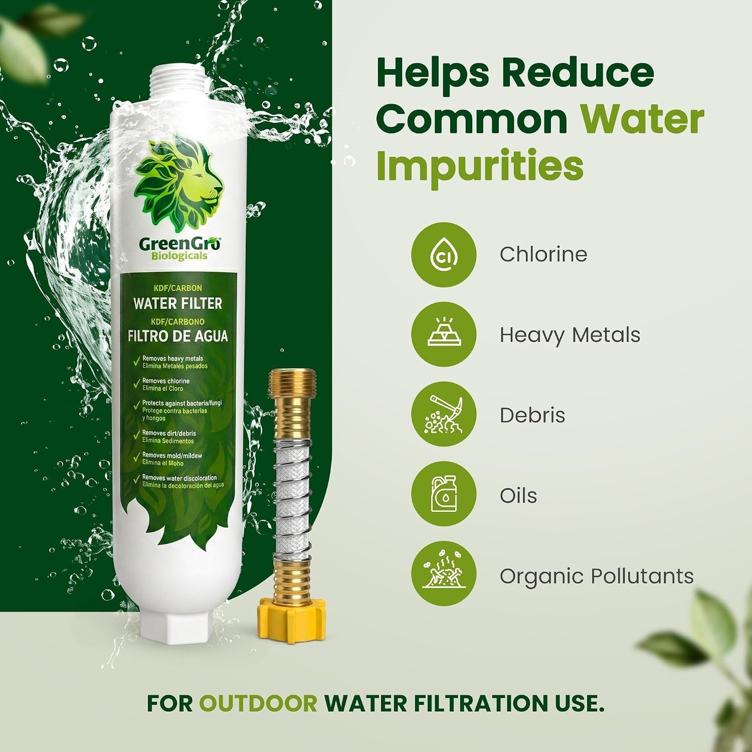 40,000 Gallon Capacity Garden Water Filter – Easy Install & Chlorine Reduction