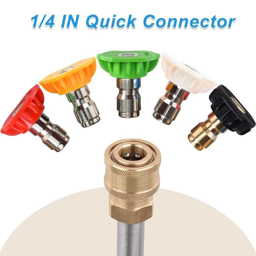 5pcs Pressure Washer Spray Tips Nozzles High Power Kit Quick Connect 1/4″ Set
