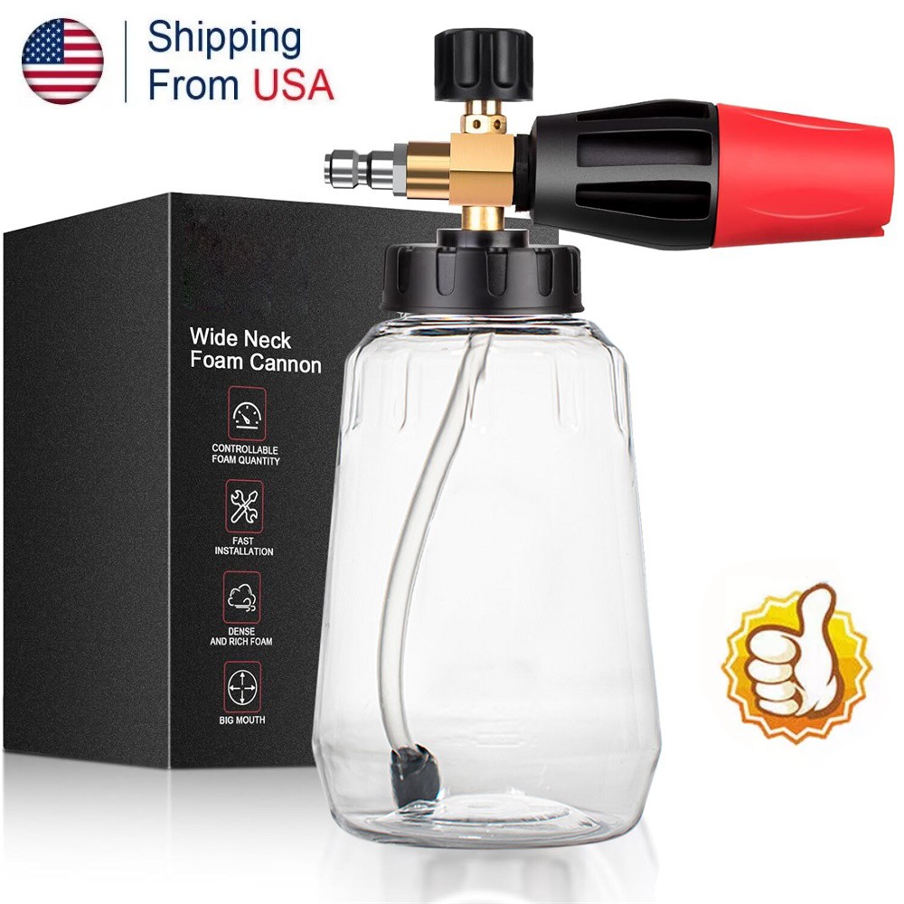 Snow Foam Washer Gun Car Wash Soap Lance 1/4″ Cannon Spray Pressure Jet Bottle