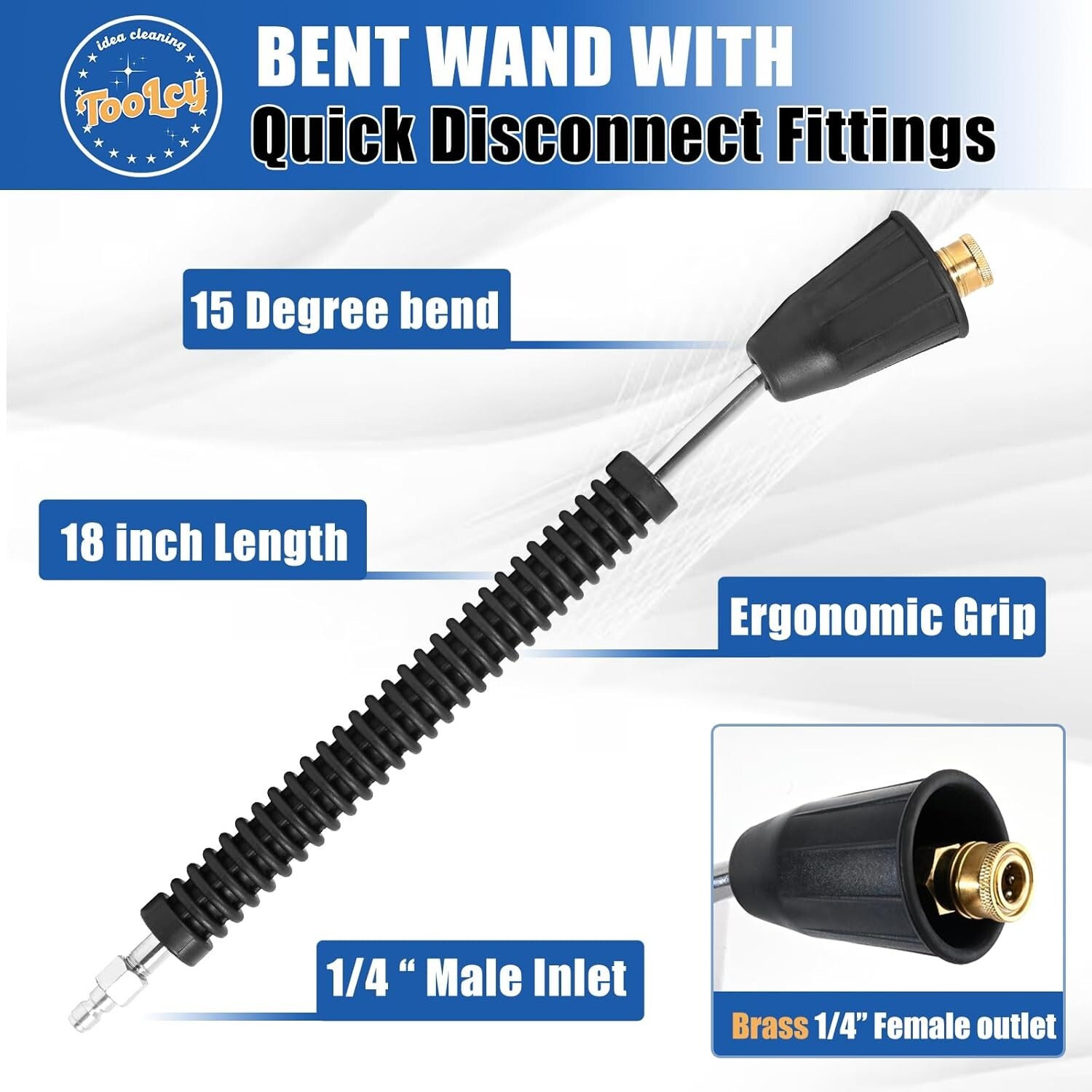 TOOLCY 5000 PSI Pressure Washer Gun & Wand M22-14mm Adapter 1/4″ Quick Connect