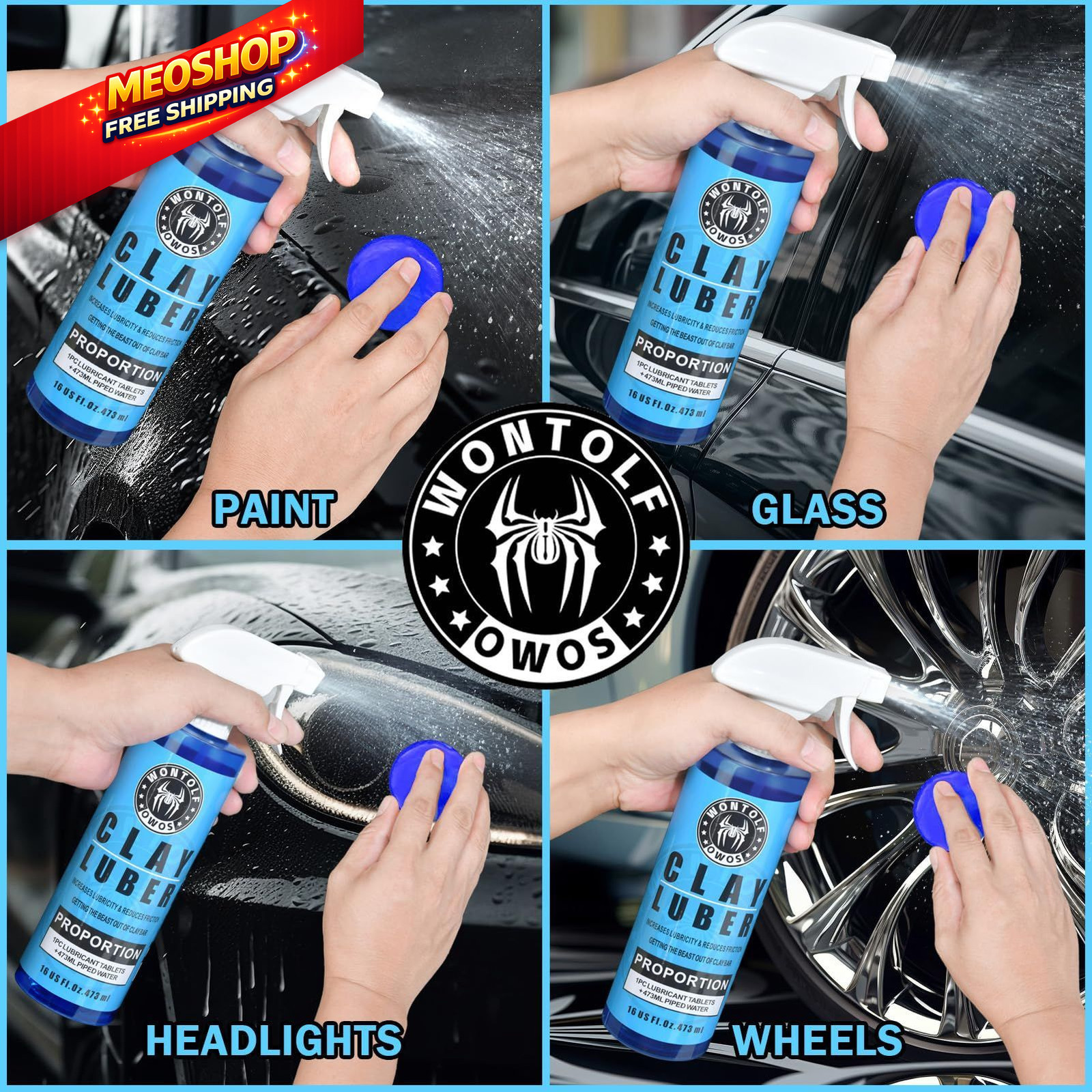 Wontolf 10 Pack Clay Bars Auto Detailing Premium Grade Magic Bar Blue