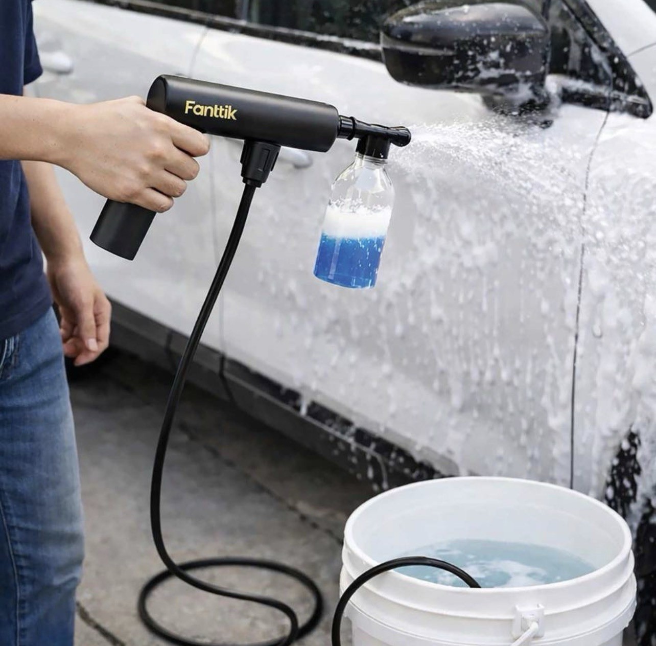 Fanttik K100 Flip Wireless Pressure Washer 174 PSI 5-in-1 Nozzle Soap Tank New