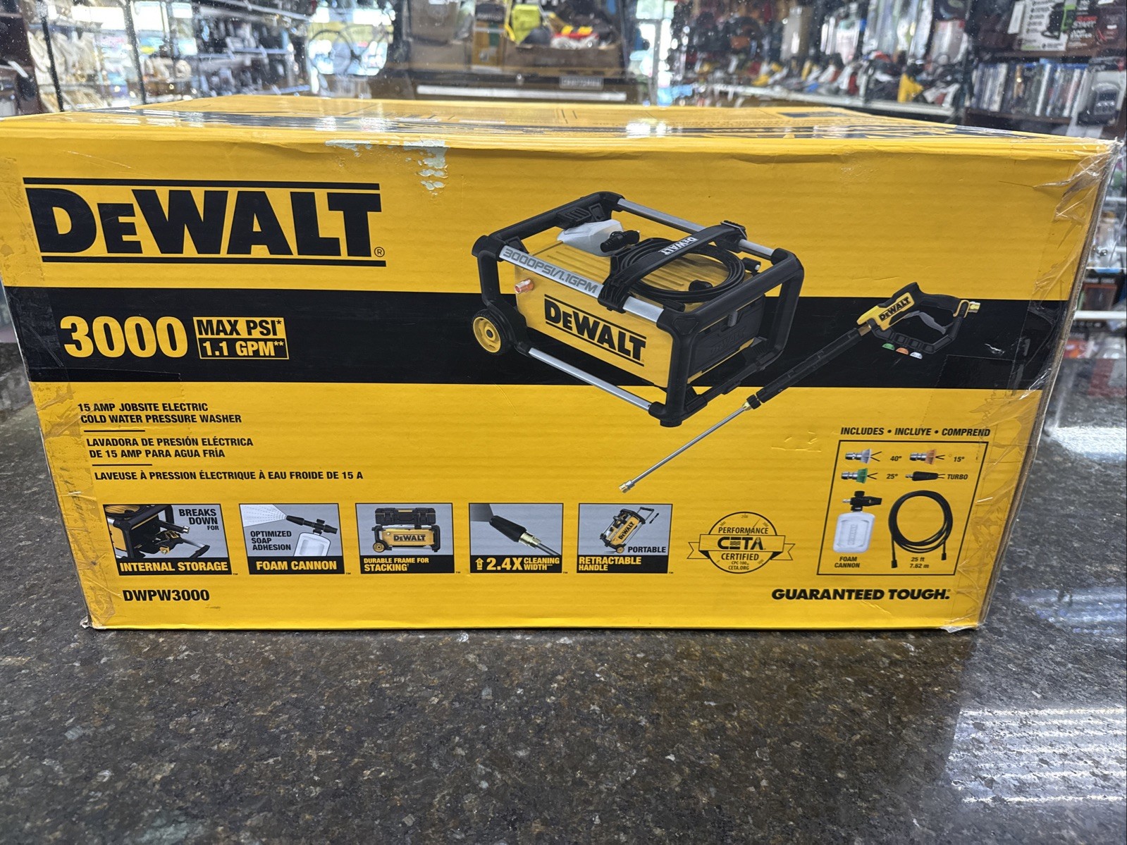 NEW Dewalt DWPW3000 3000 PSI Cold Water Electric Pressure Washer