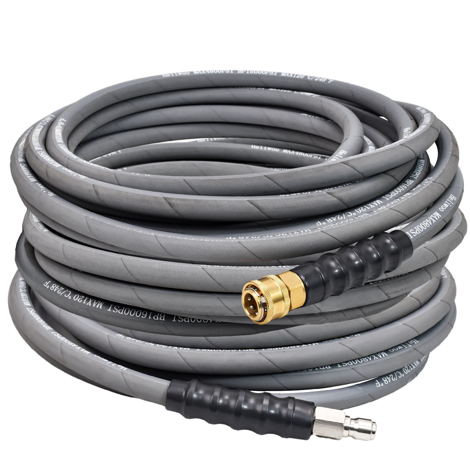 Hot Water Pressure Washer Hose 3/8″ x 100ft 4000 psi Non-Marking One Steel Braid