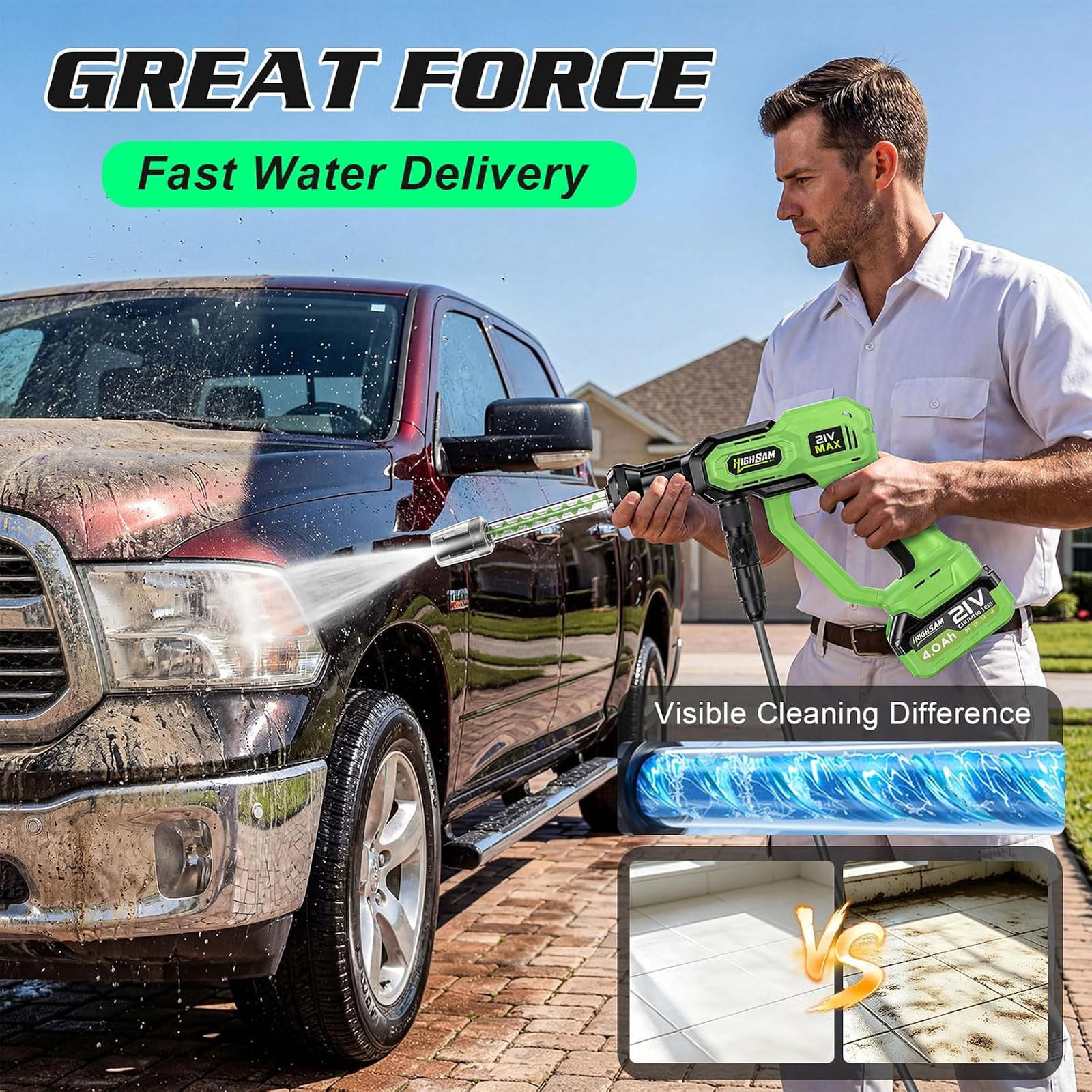 Cordless Portable Washer for Car and Home with Brushless Motor 1500W Dual
