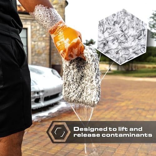 Microfiber Automotive Wash Mitt -Premium Scratch Free Wash Mitt for Car