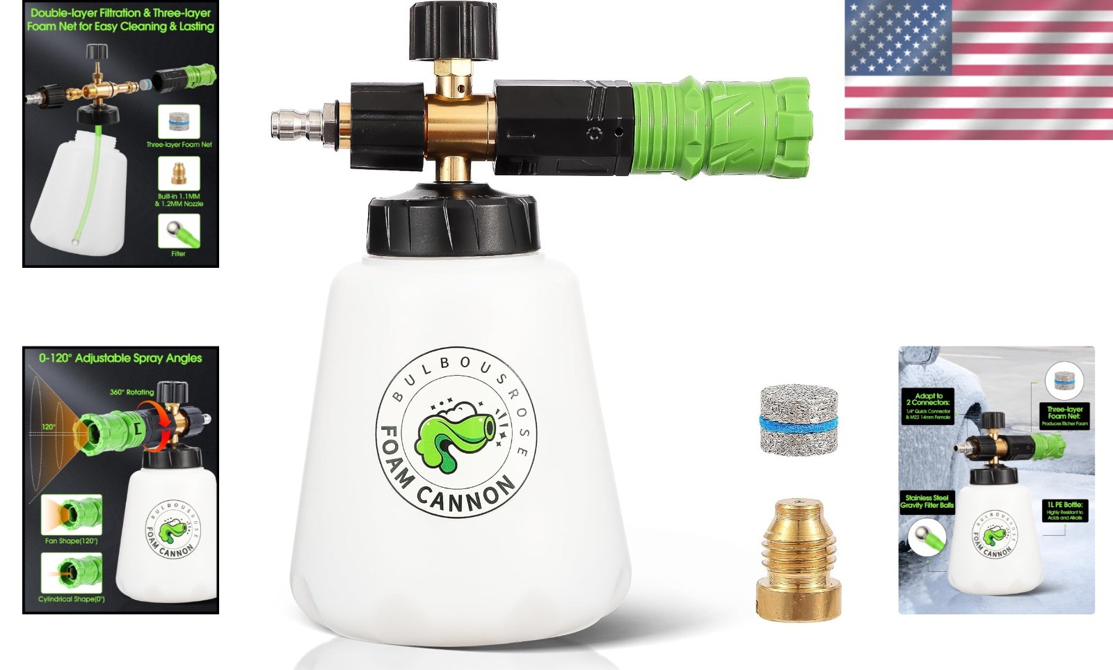 1.5L Electric Car Foam Sprayer, Foam Sprayer for Car Wash with USB Rechargeable,
