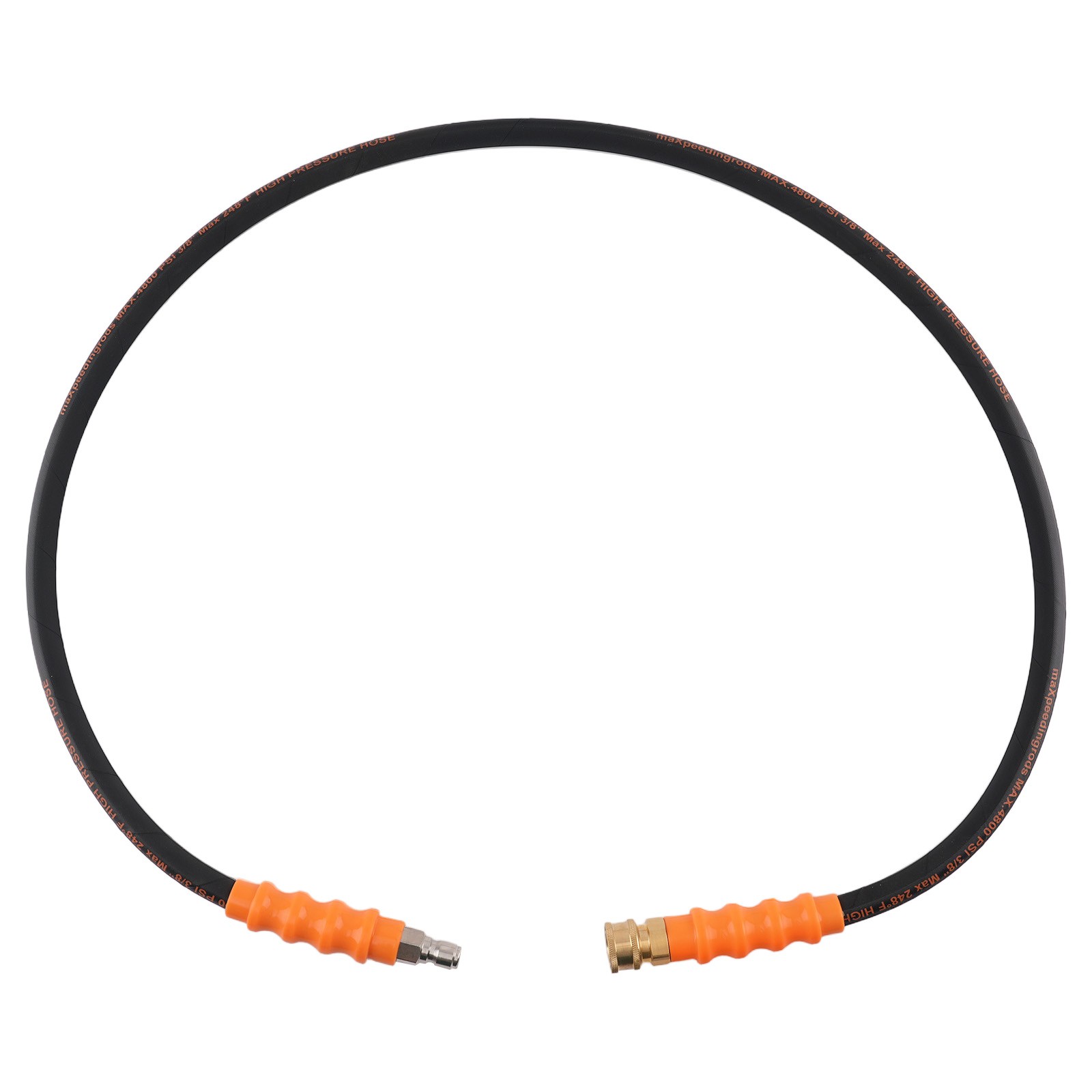 3/8″ Pressure Washer Hose 5FT 4800 PSI Heavy Duty Steel Braided Black Rubber