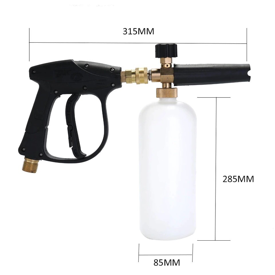 1/4″ Snow Foam Washer Gun Car Wash Soap Lance Cannon Spray Pressure Jet Bottle