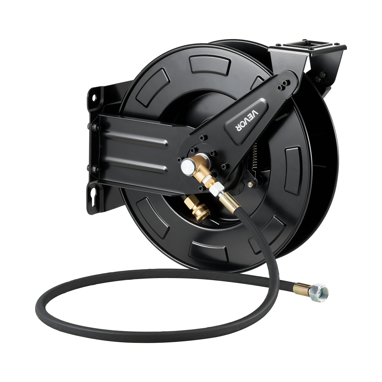VEVOR Pressure Washer Hose Reel 50ft x 3/8in Retractable 4000PSI Auto-Rewinding