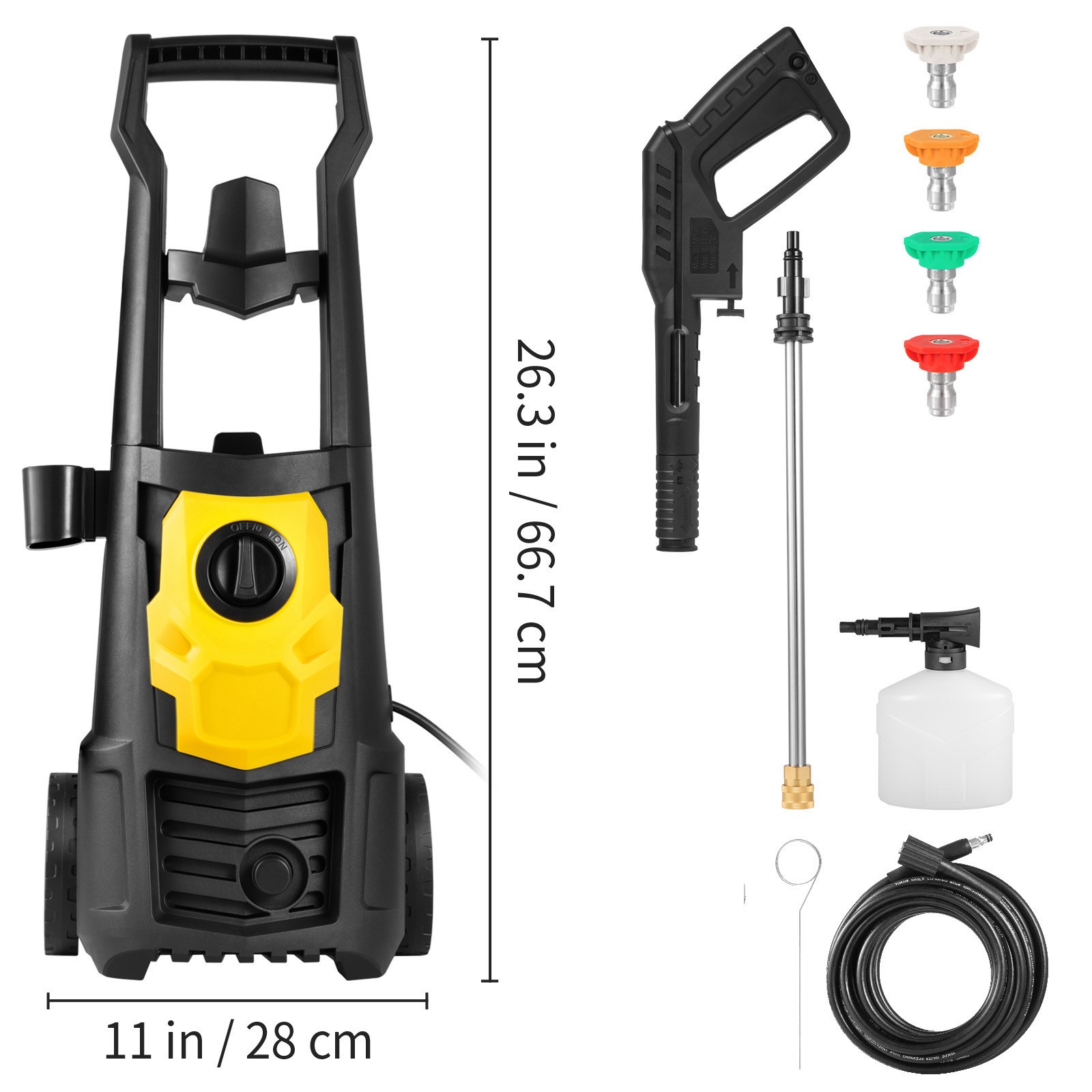 VEVOR Electric Pressure Washer High Pressure Washer 2000PSI 1.65GPM Patio Home
