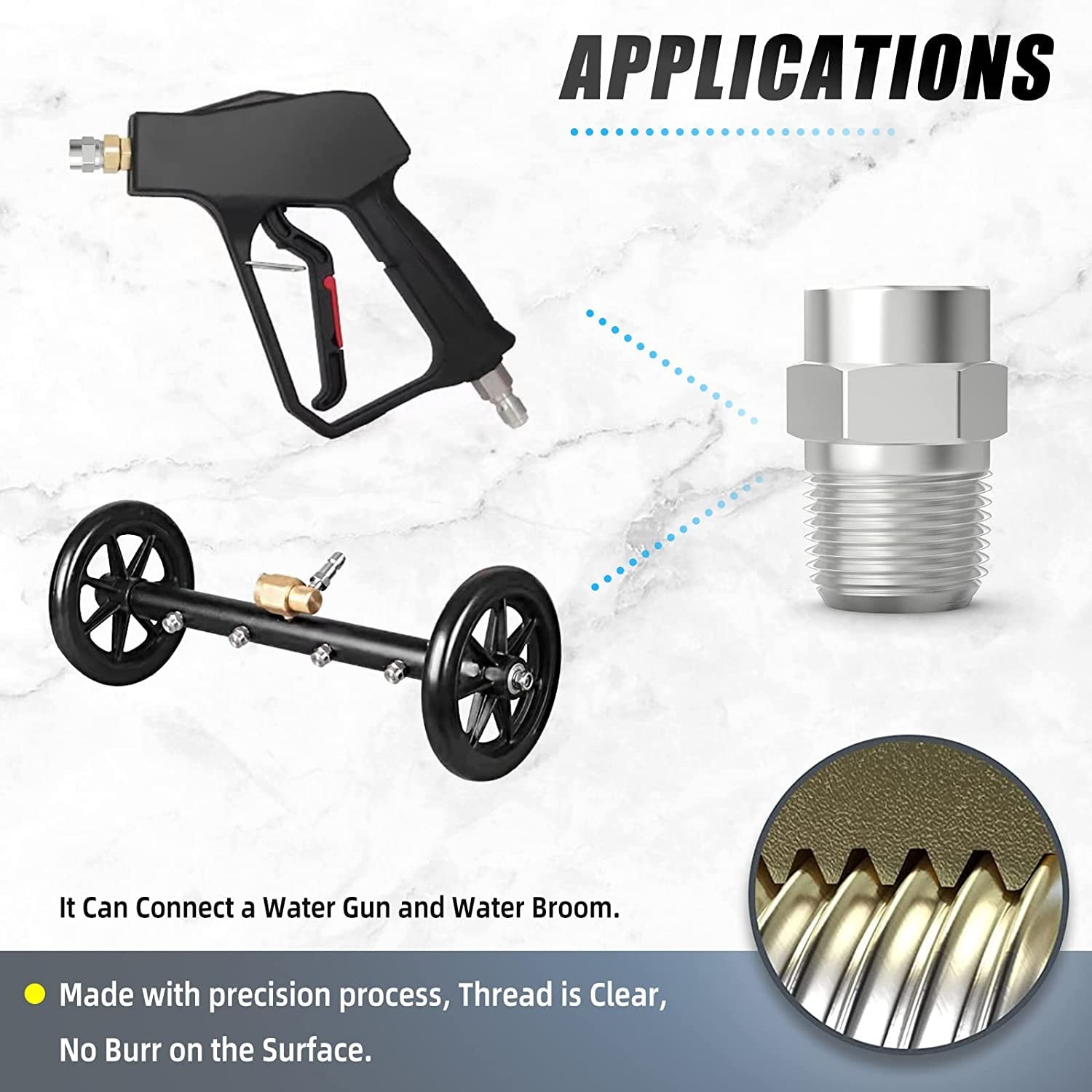 5 PCS 40 Degree Surface Cleaner Tips 1/4 Inch NPT 2.5 Orifice 4000 PSI