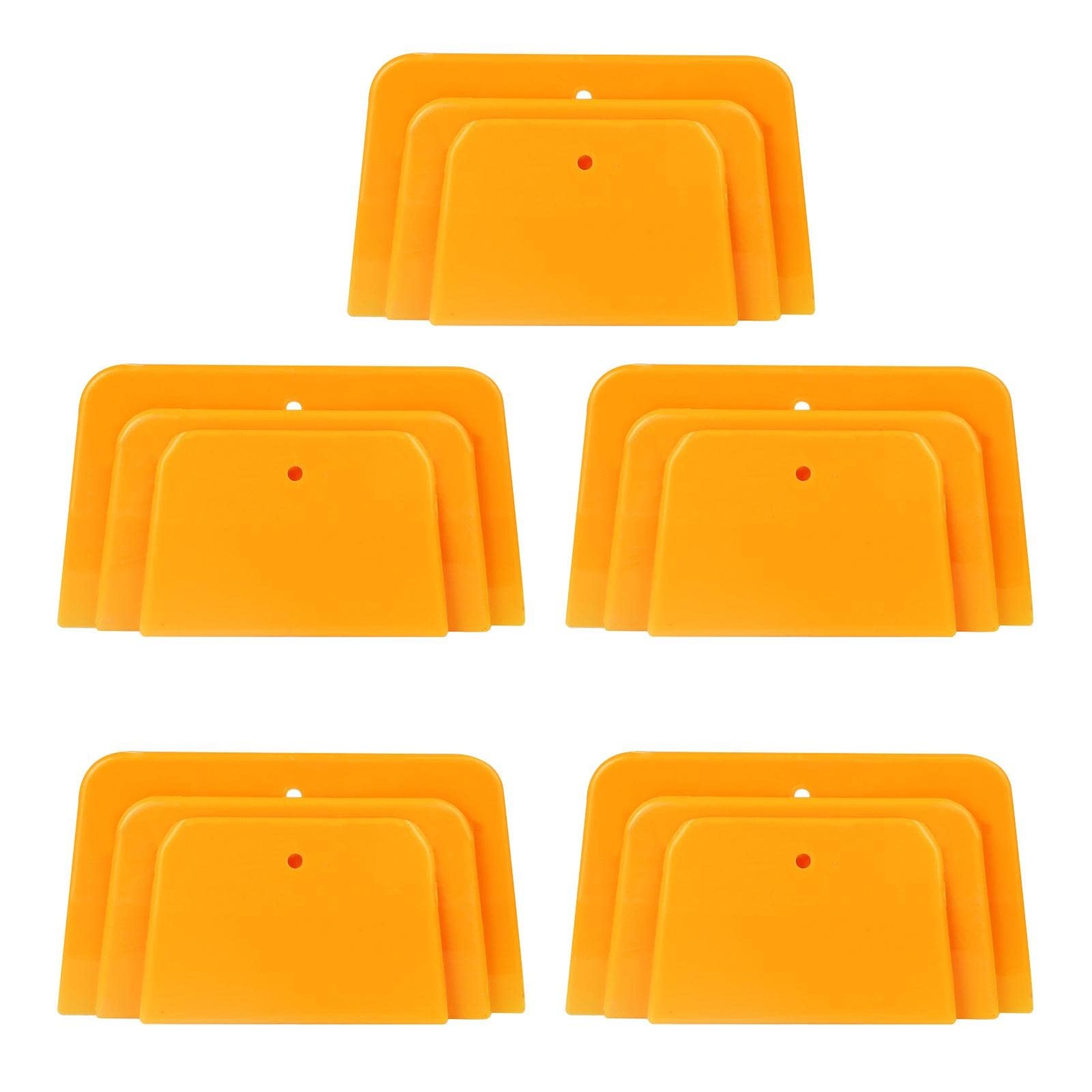 Frandilo 15pcs Body Filler Spreader, Hard Plastic 4/5/6 Inch Reusable orange