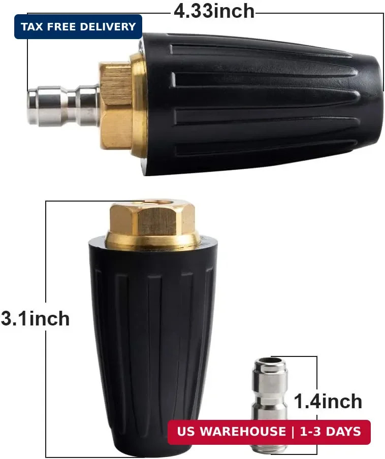 AURORA CAR Pressure Washer Tips Turbo Nozzle Pressure Washer 4000 PSI Max Rotati