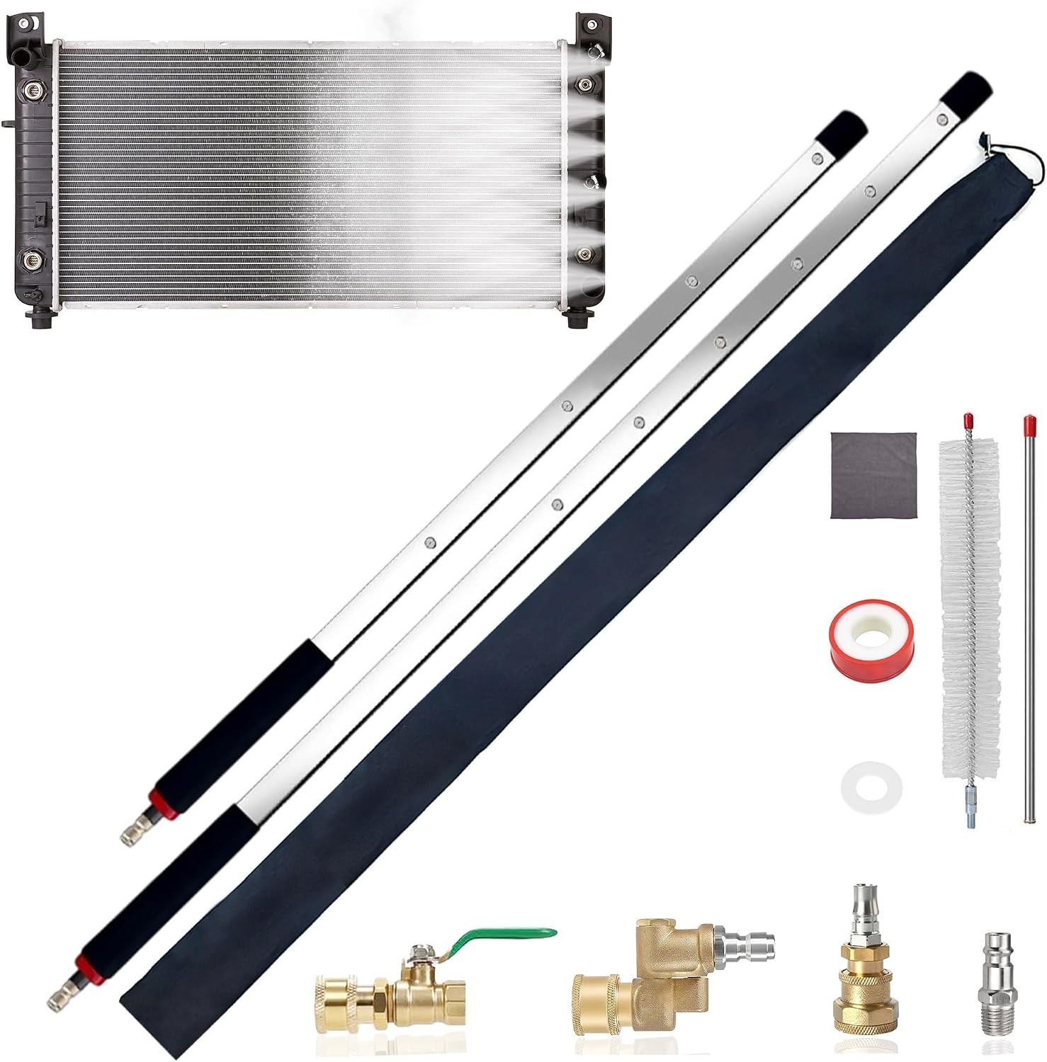 Upgraded 47″&24″ Radiator Cleaning Wand 2 Pieces Set, 4500 PSI Stainless Steel H