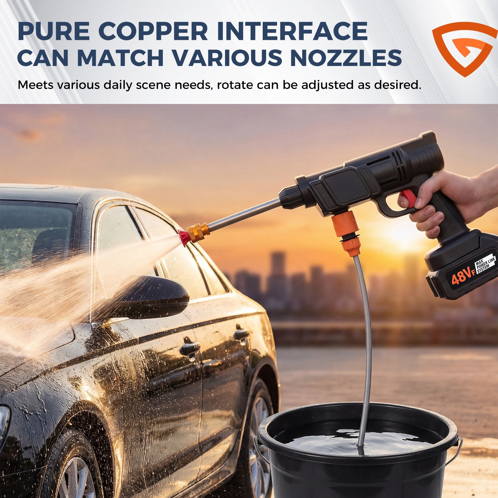 High Pressure Car Washer Cleaner For vehicles Cordless 1.2mpa/145PSI Portable