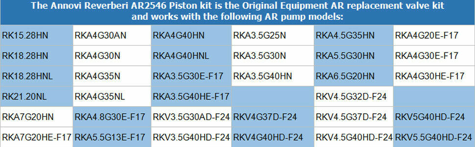 AR2546 18mm Piston Kit Ceramic Plunger Repair Kit for Annovi Reverberi RK RKA