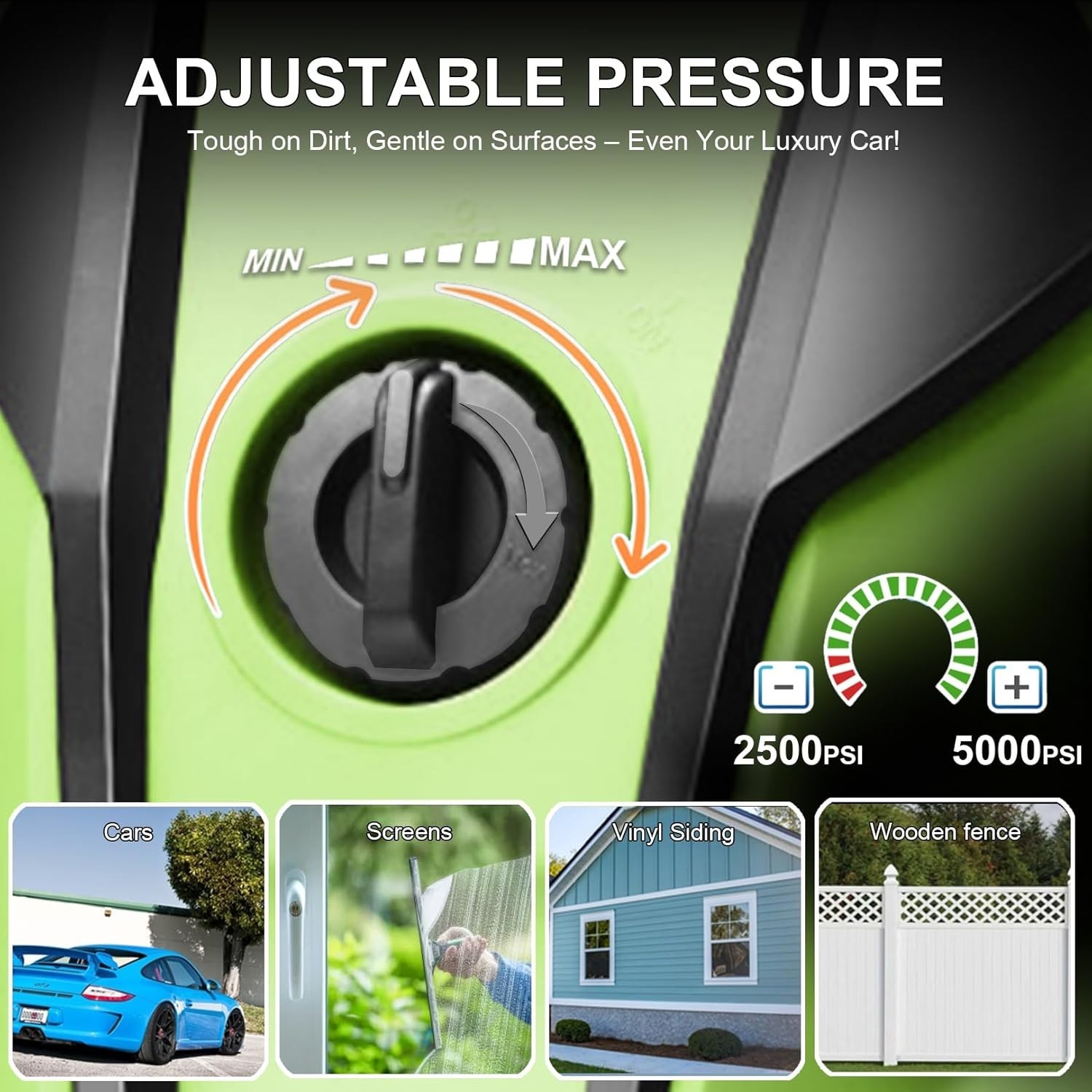 5000 PSI Adjustable Electric Pressure Washer, 2026 New Power Washer Pressure Adj