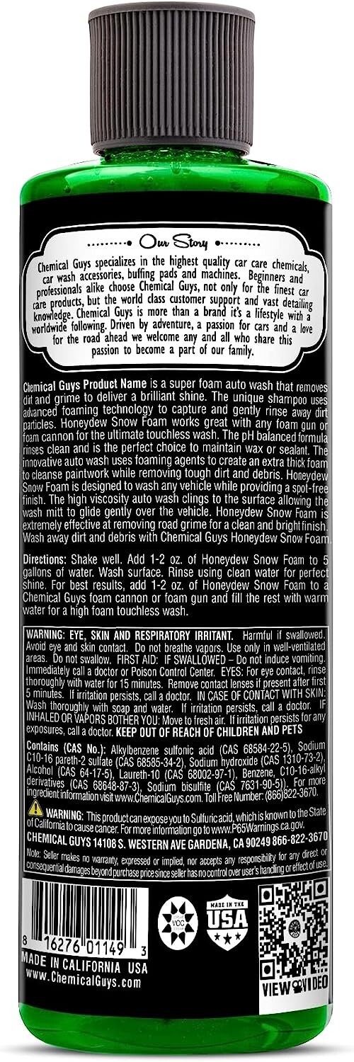 Car Wash Snow Foam Shampoo Pressure Washer Jet Gun Soap Cleanser Cannon 16 Oz