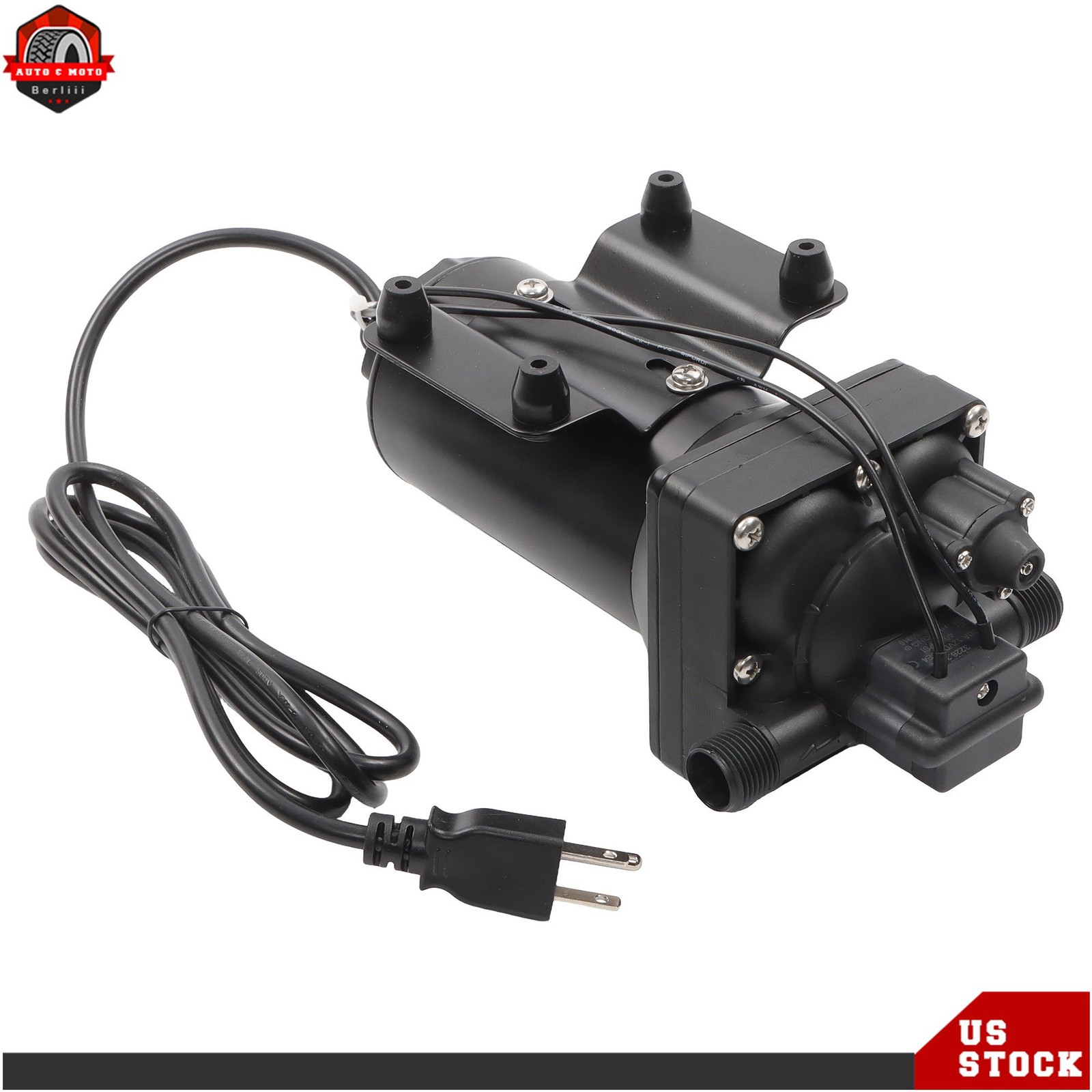 110V AC 4-chamber Water Diaphragm Pump 5.5GPM 75PSI Self Priming RV Water Pump