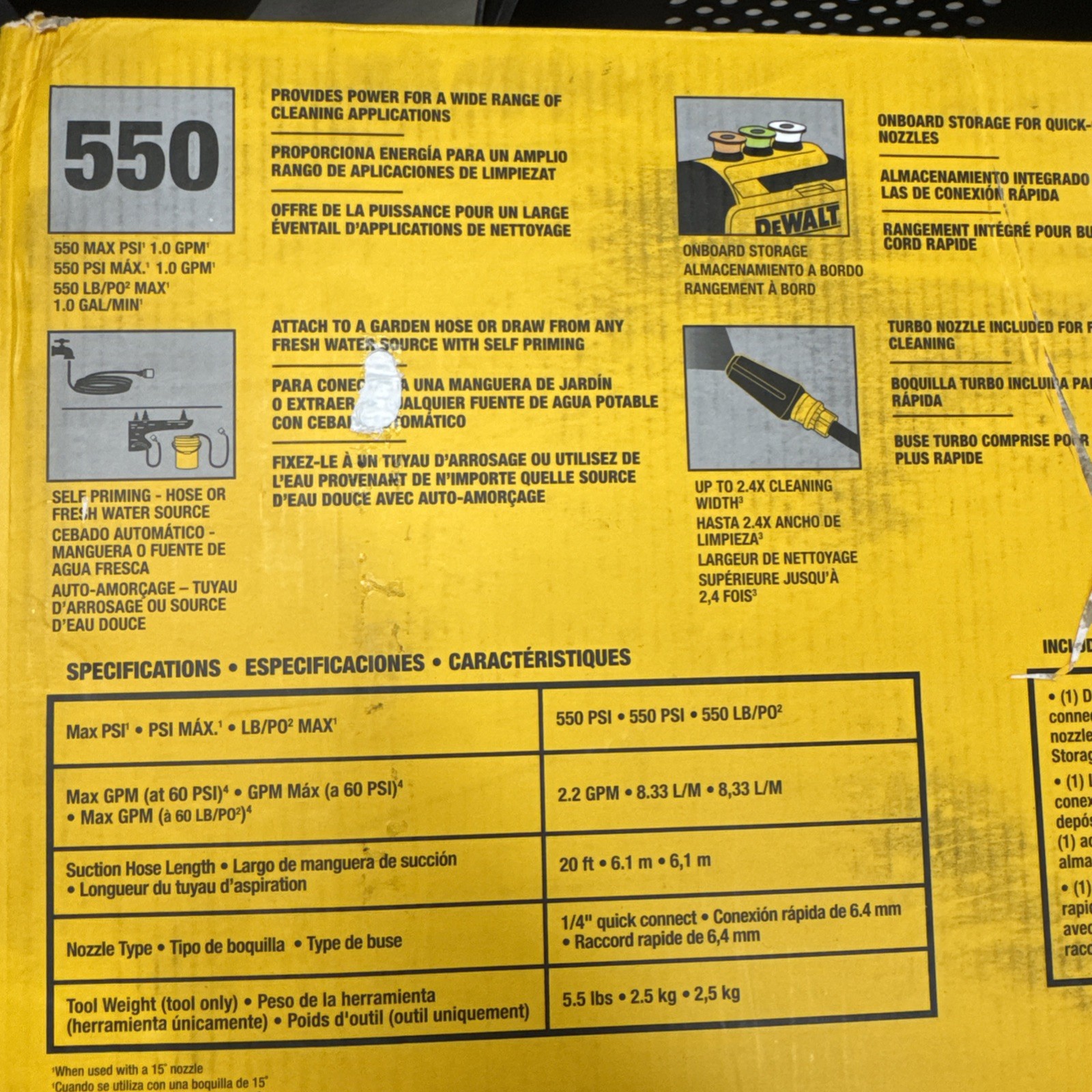 DeWalt DCPW550B 20V MAX 550 PSI Cordless Power Cleaner Open Box Tool Only