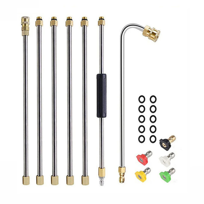 High Pressure Washer Extension Rod 1/4 Inch Connection Nozzles for Roof Gutter C