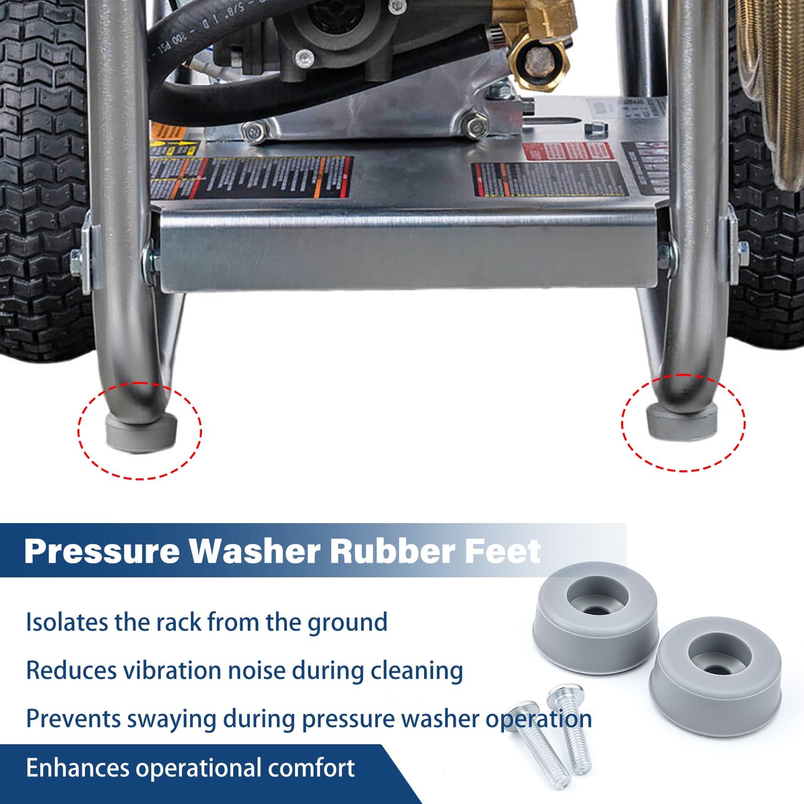 Pressure Washers Rubber Feet for Most Brands of Gas Pressure Washer, 2Pcs