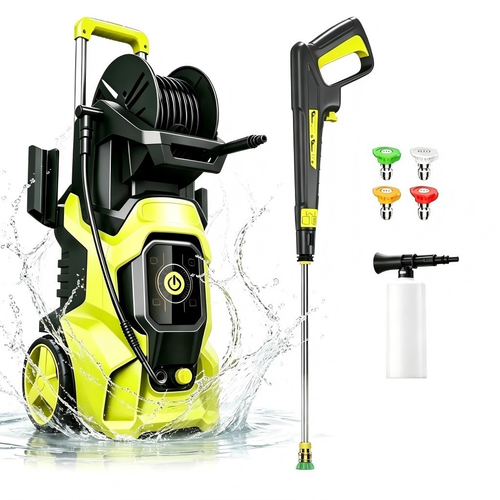Pressure Washer 4500PSI 3.0GPM, 15-Level Touch Control, Foam Cannon, for Patio
