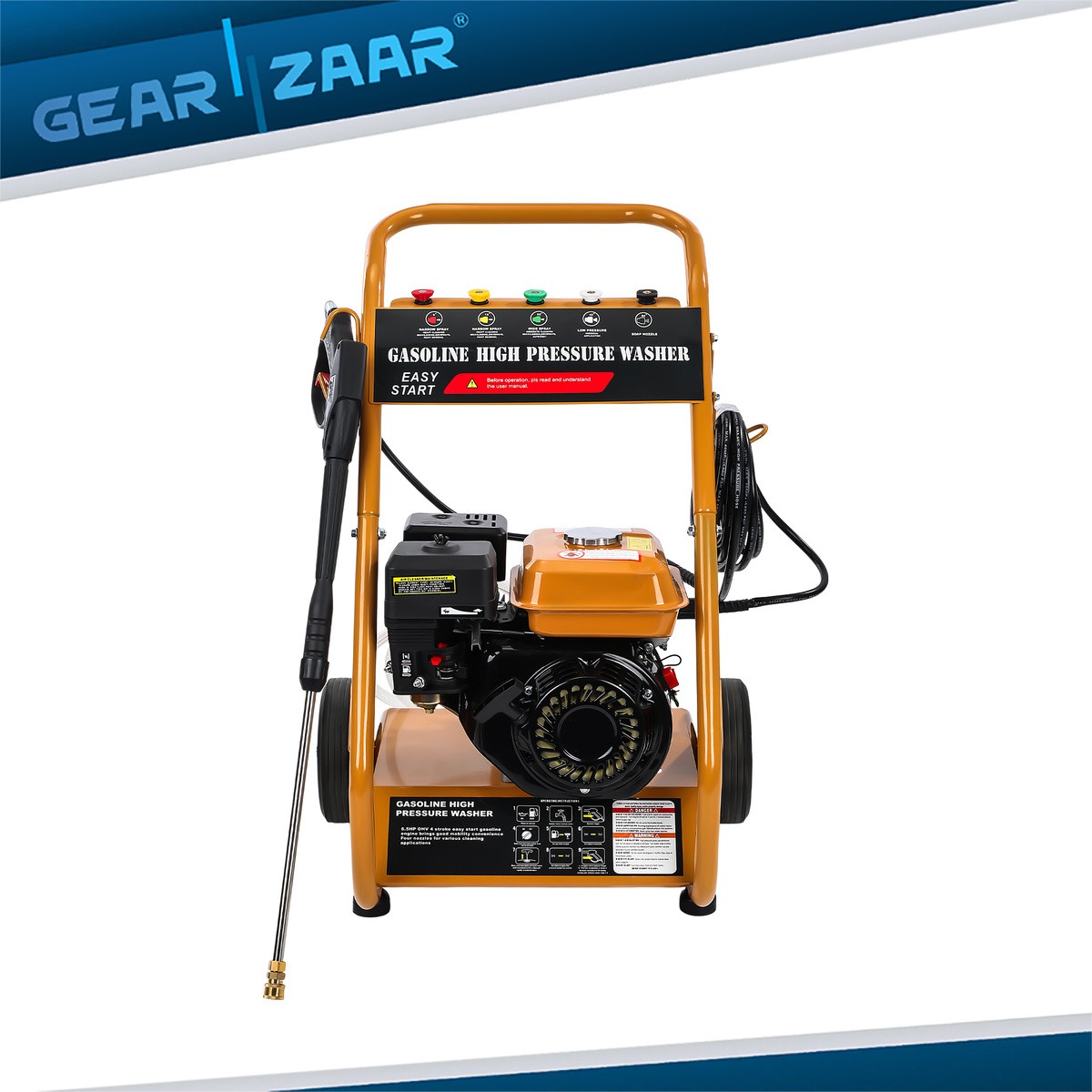 3950 PSI Gas Pressure Washer 5 Nozzles Gas Powered Washer 6.5HP 2.6 5 Nozzles