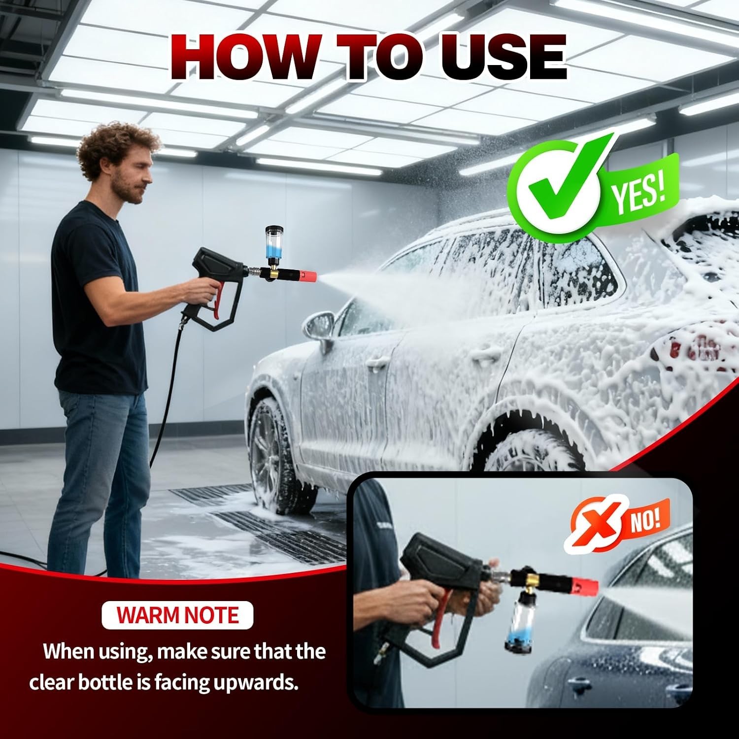 Foam Cannon for Pressure Washer with 1/4” Quick Connector | Car Wash Foam Ca…