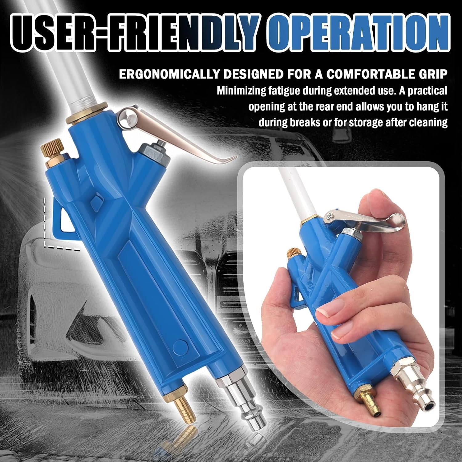 High Pressure Pneumatic Siphon Spray Gun with Bent Elbow Nozzle for Engine