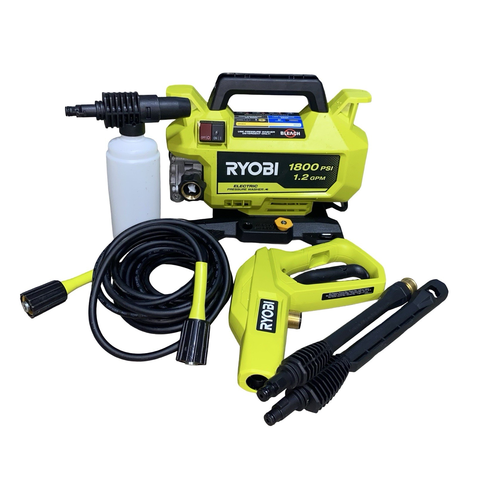 RYOBI 1800 PSI 1.2 GPM Electric Pressure Washer Portable Outdoor Cleaner READ